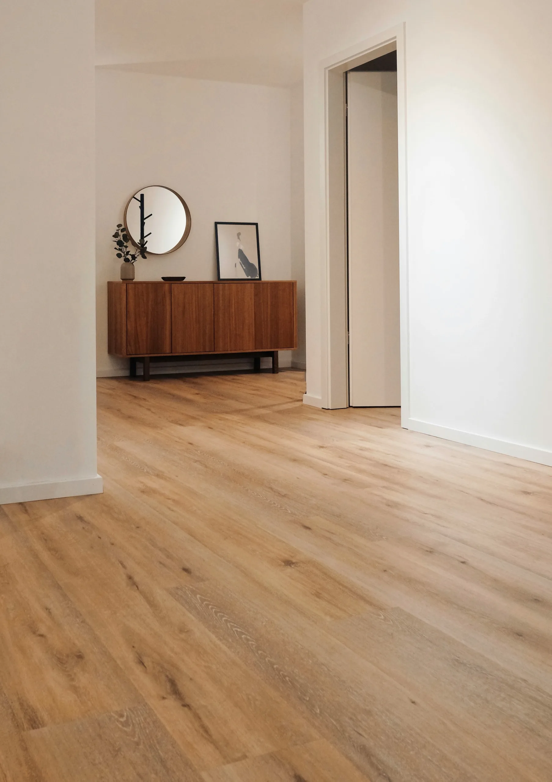 SPC flooring in a bright living room